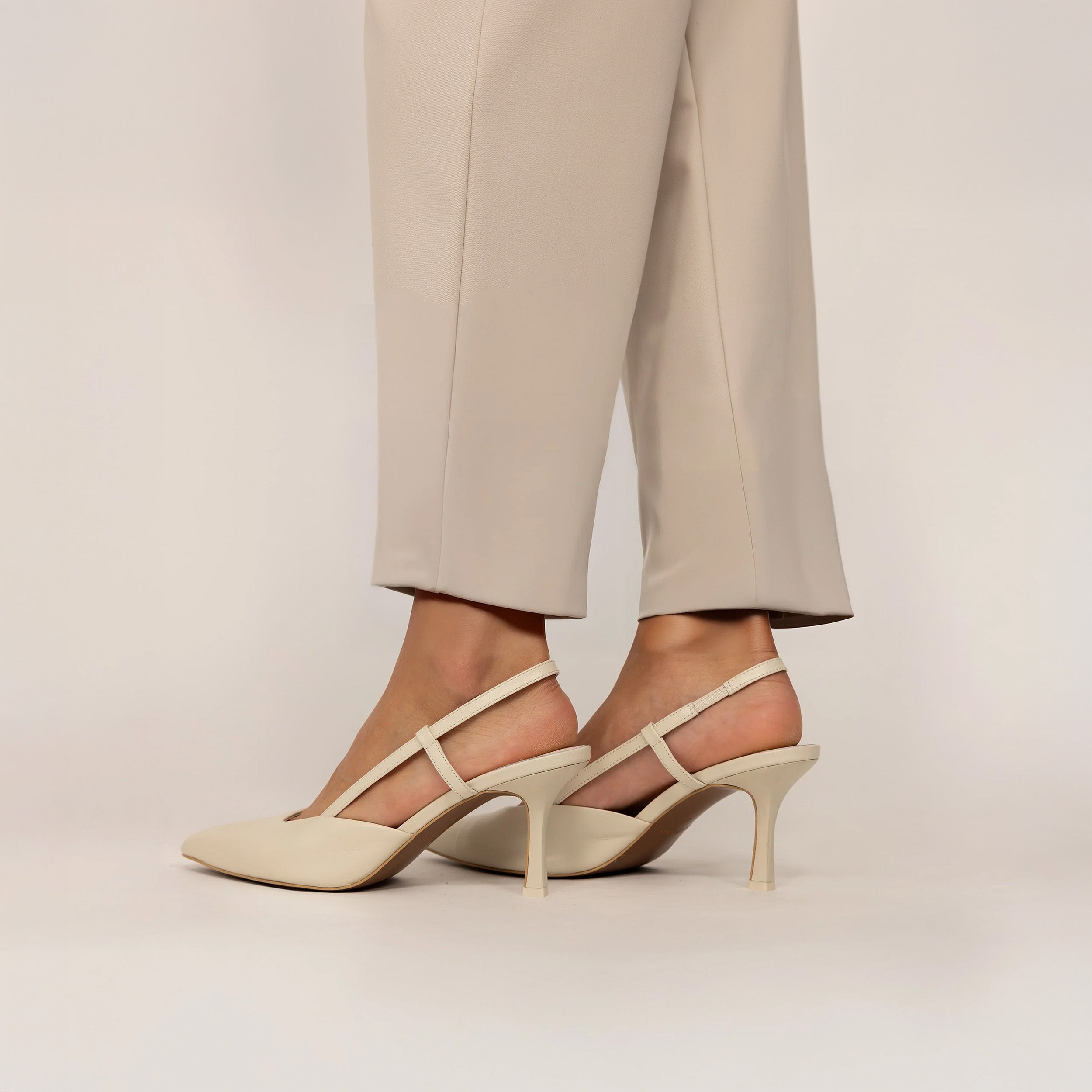 Slingback Leather Heels