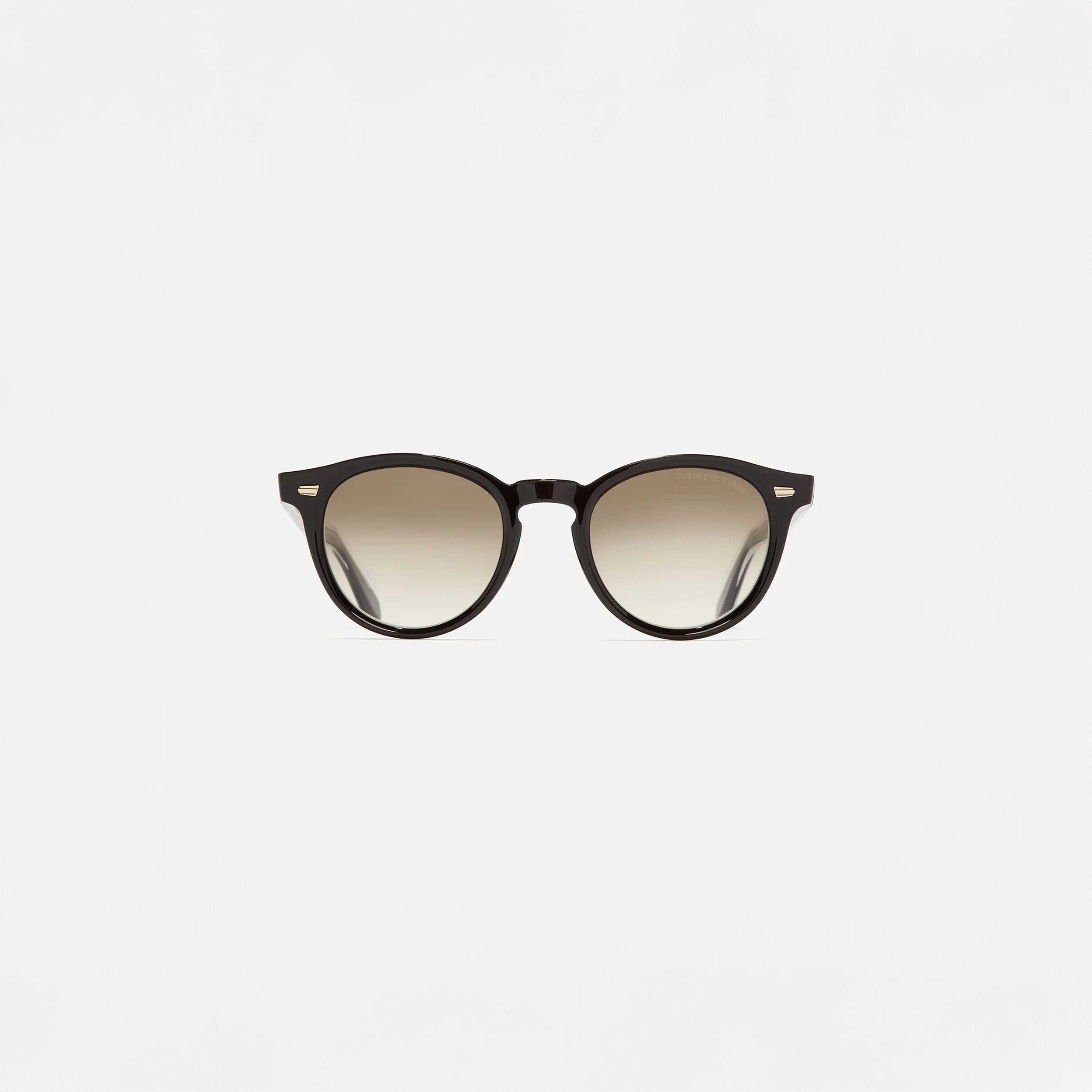 Cutler and Gross Round Sunglasses 9378 in Black. front view.