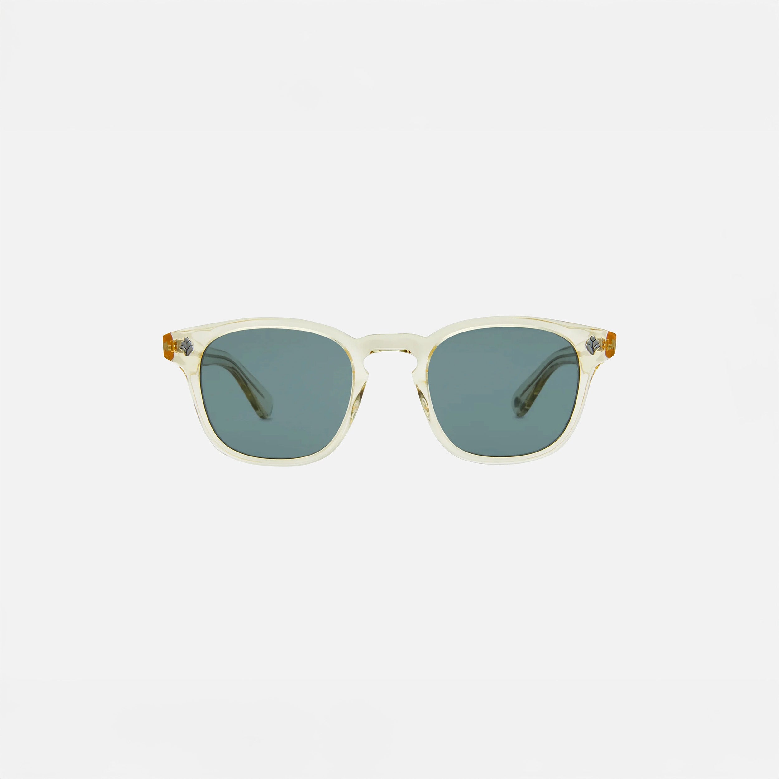 Garrett Leight Ace Sun Sunglasses in Pure Glass, front view.