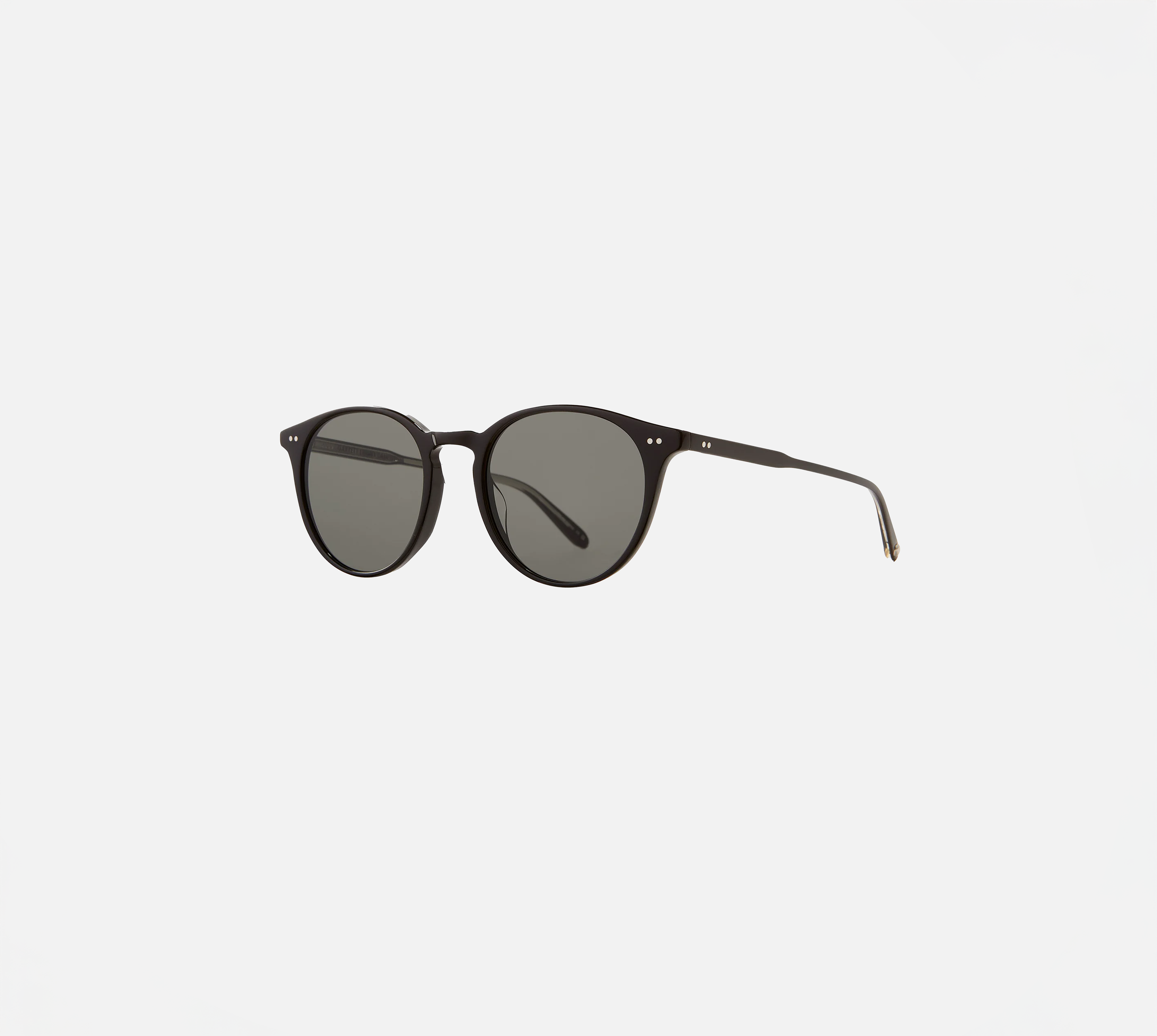 Garrett Leight Clune Sun Sunglasses in Black, side view.