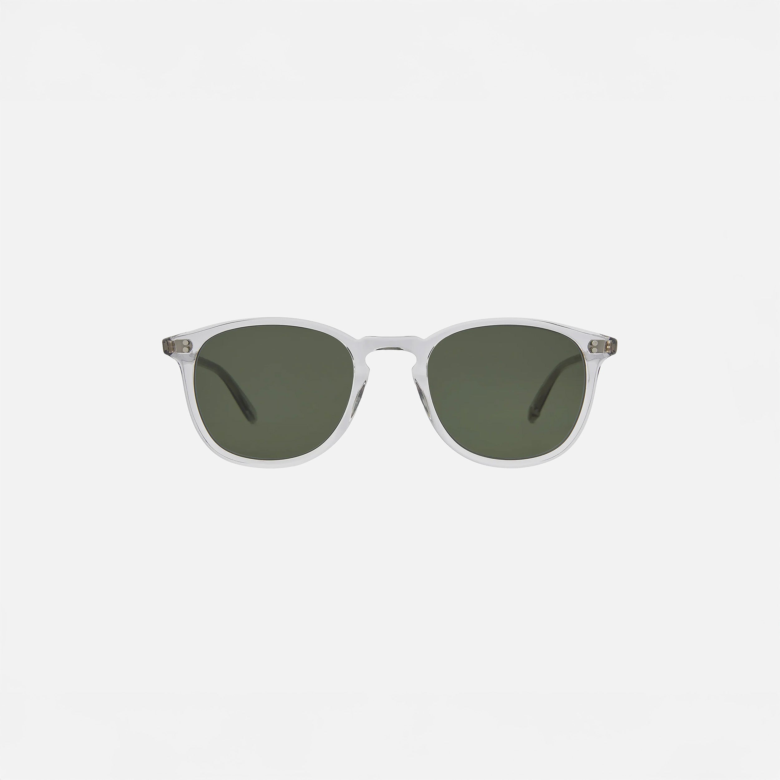 Garrett Leight Kinney Sun Sunglasses in Light Light Grey, front view.