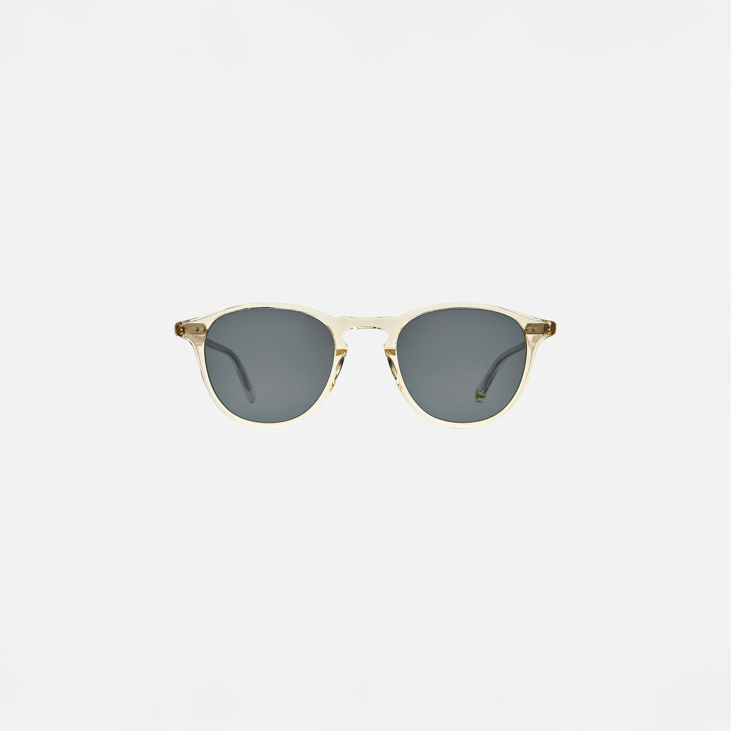 Garrett Leight Hampton Sun Sunglasses in Pure Glass, front view.