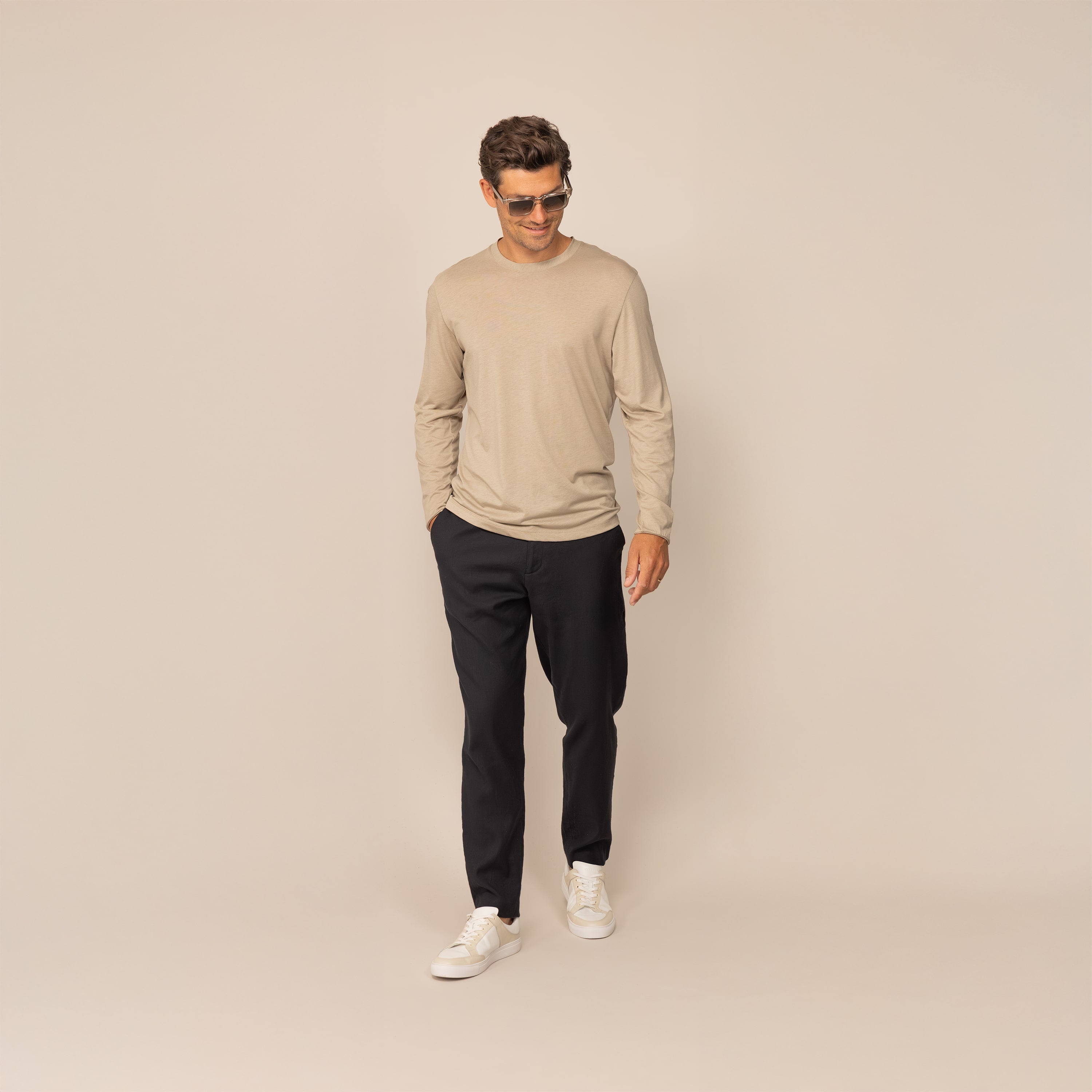 Long Sleeve Lyocell Blend T-Shirt