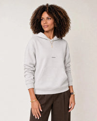 Cotton Fleece Logo Hoodie campaign 01|ash white