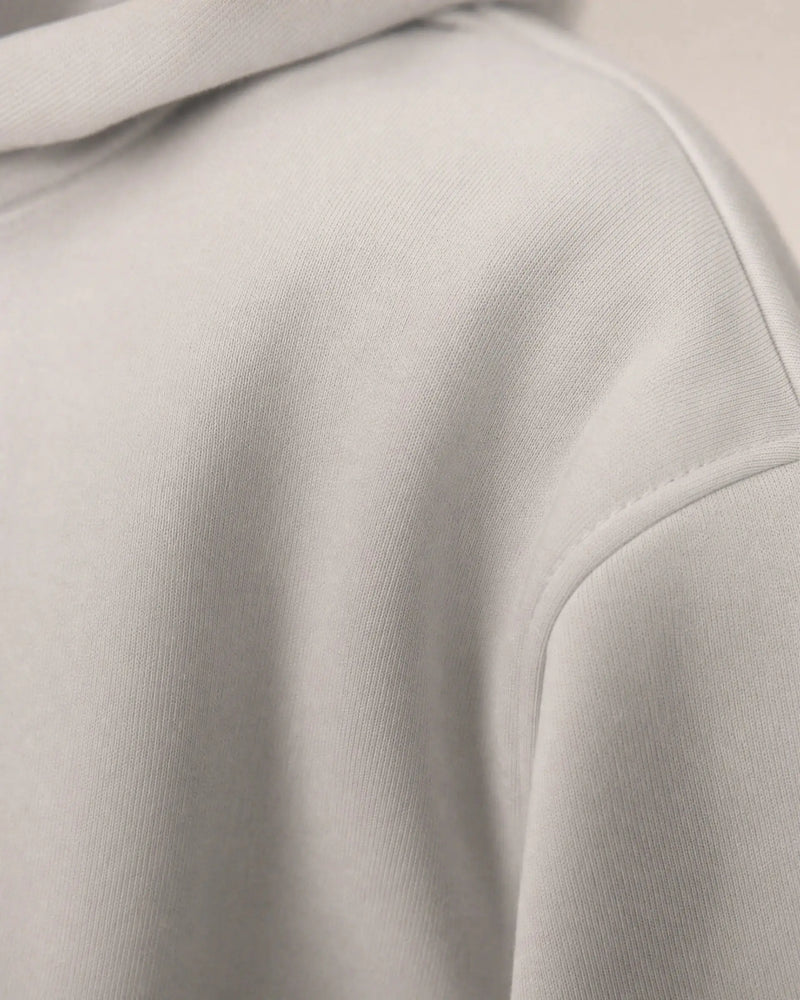 Cotton Fleece Logo Hoodie campaign 08|ash white