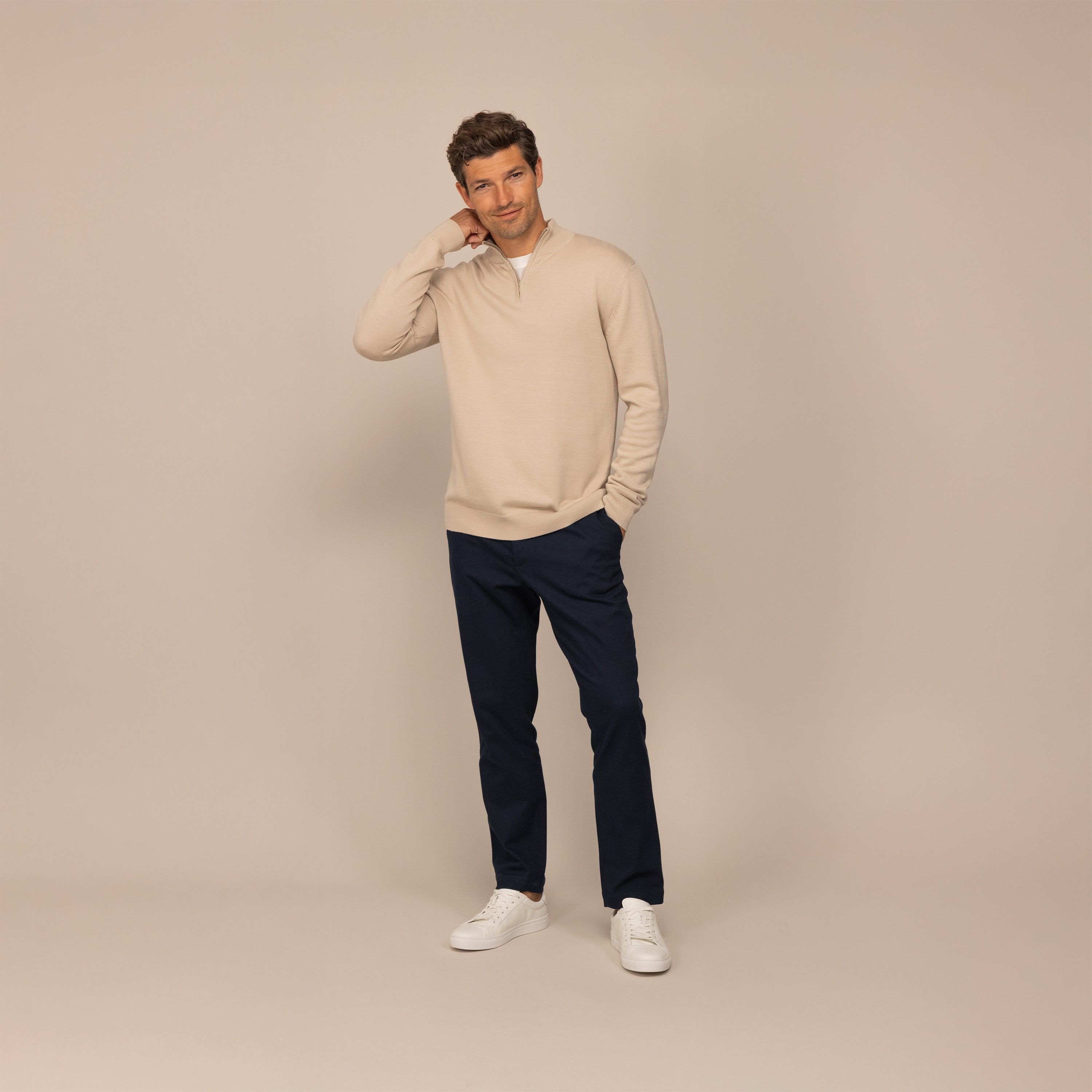 Fine Knit Half Zip Jumper