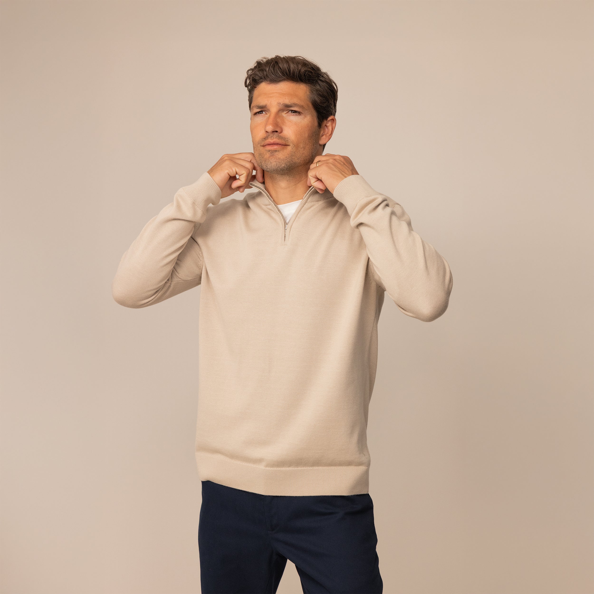 Fine Knit Half Zip Jumper