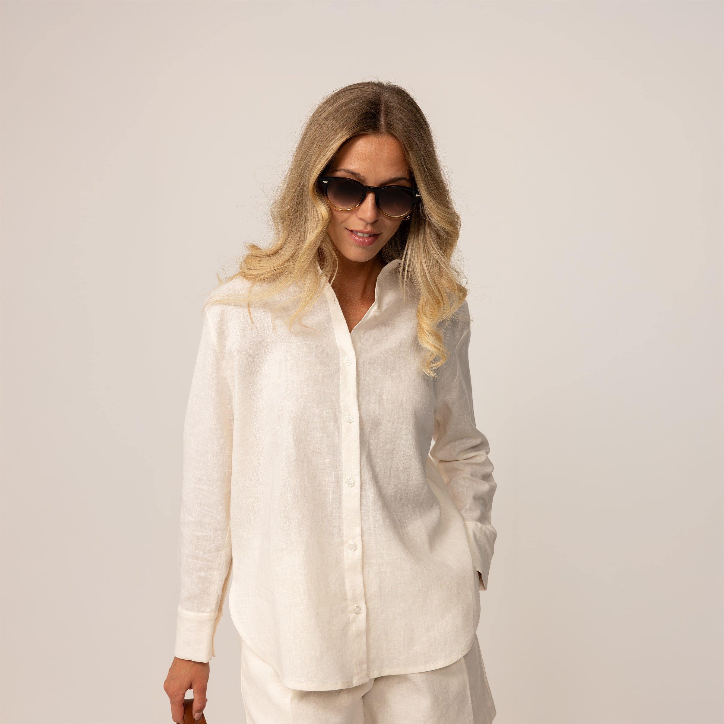 Linen Blend Long Sleeve Shirt