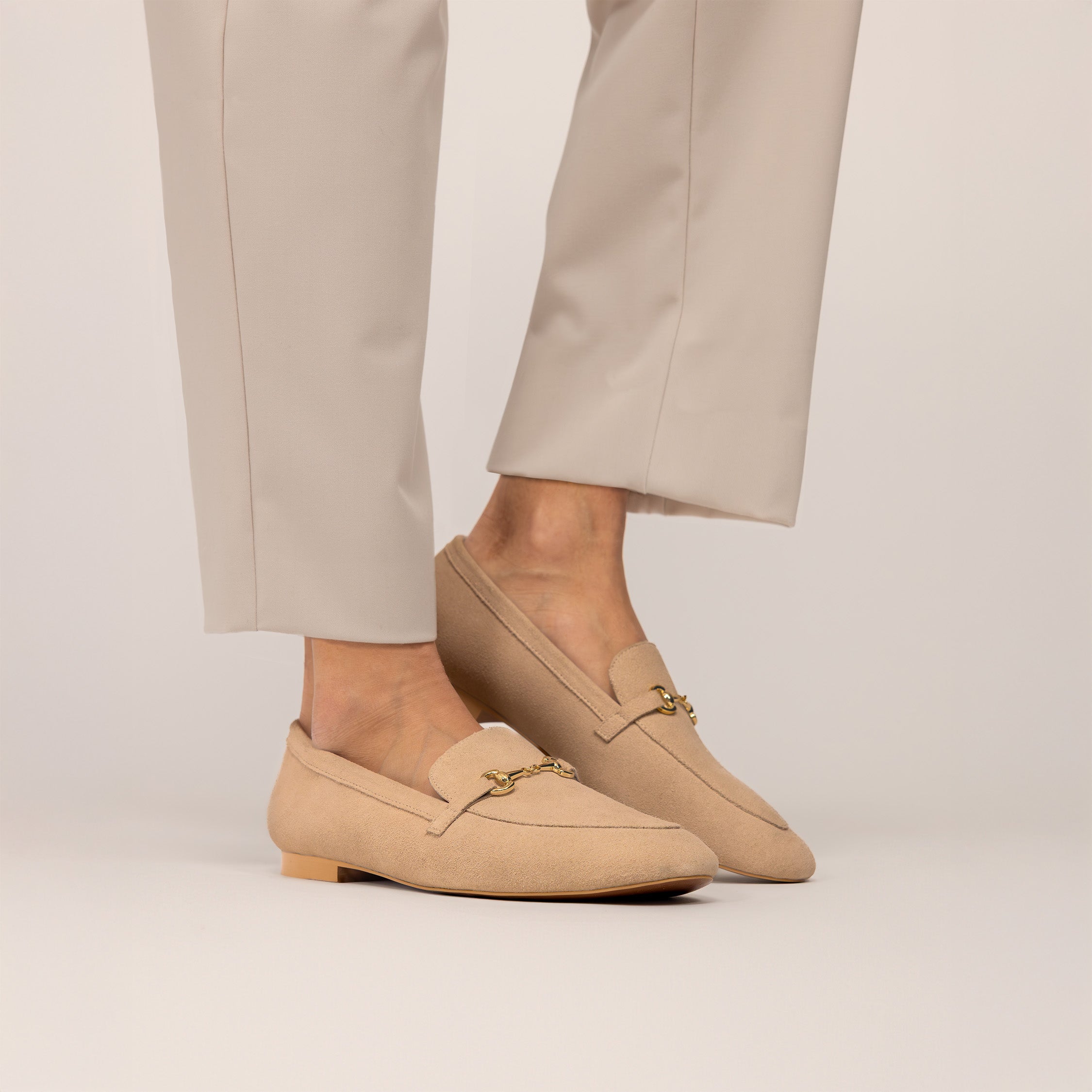 Suede Buckled Loafers