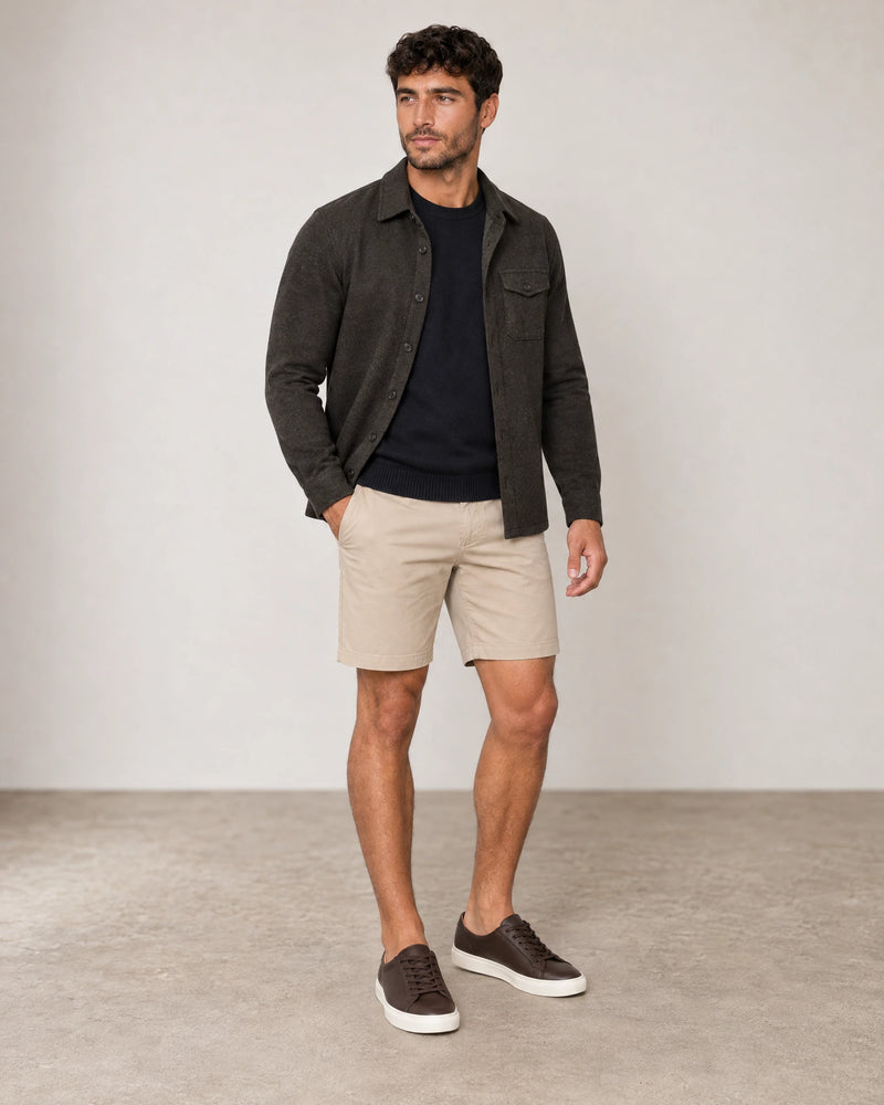 Classic Chino Shorts campaign 02|almond taupe