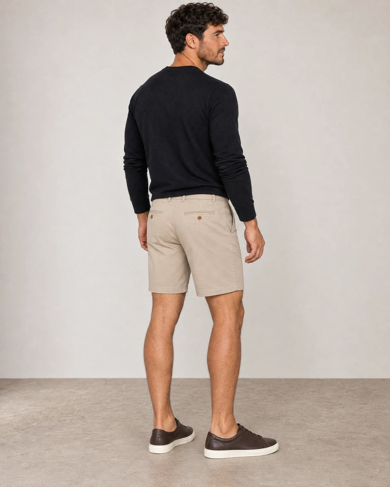 Classic Chino Shorts campaign 04|almond taupe