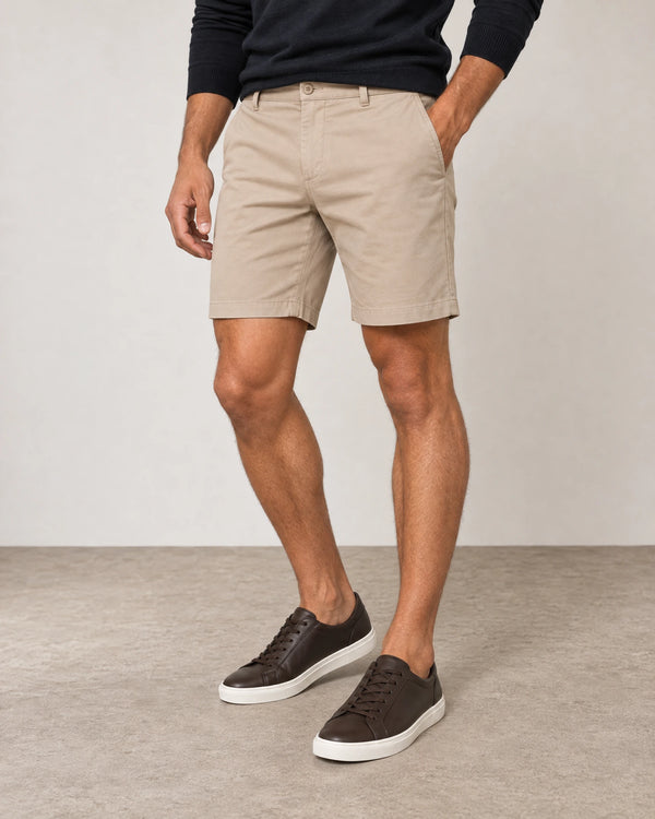 Classic Chino Shorts campaign 05|almond taupe