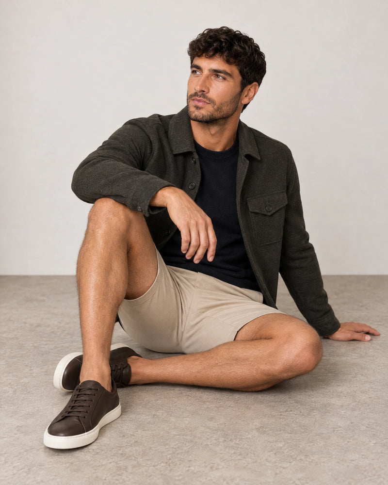 Classic Chino Shorts campaign 07|almond taupe