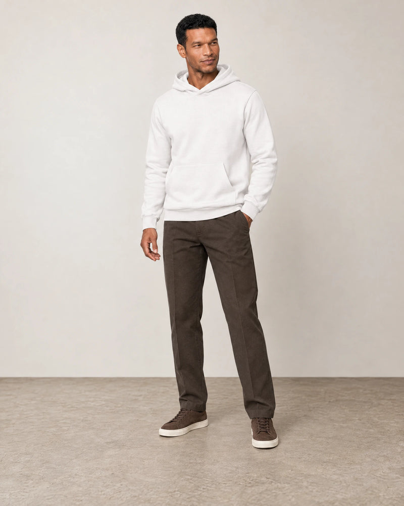 Cotton Fleece Hoodie campaign 02|ash white