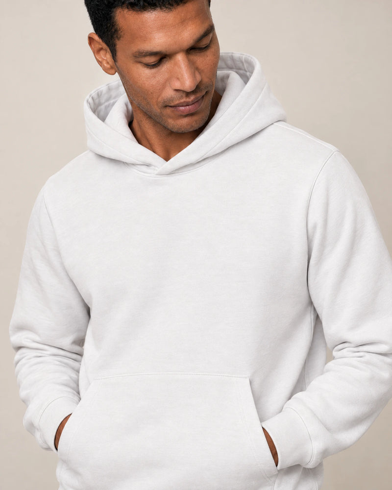 Cotton Fleece Hoodie campaign 03|ash white