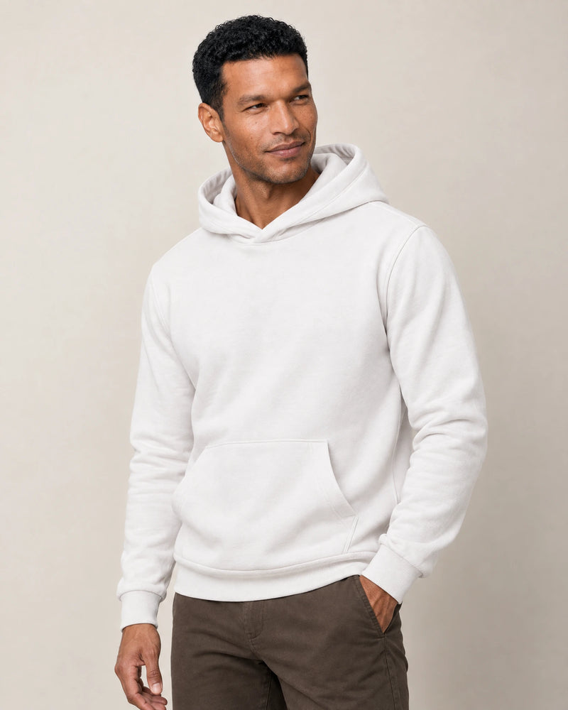 Cotton Fleece Hoodie campaign 05|ash white