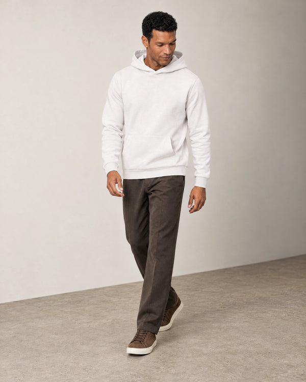 Cotton Fleece Hoodie campaign 06|ash white