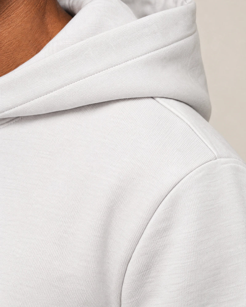 Cotton Fleece Hoodie campaign 08|ash white