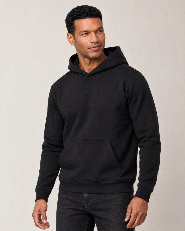 Cotton Fleece Hoodie campaign 01|black