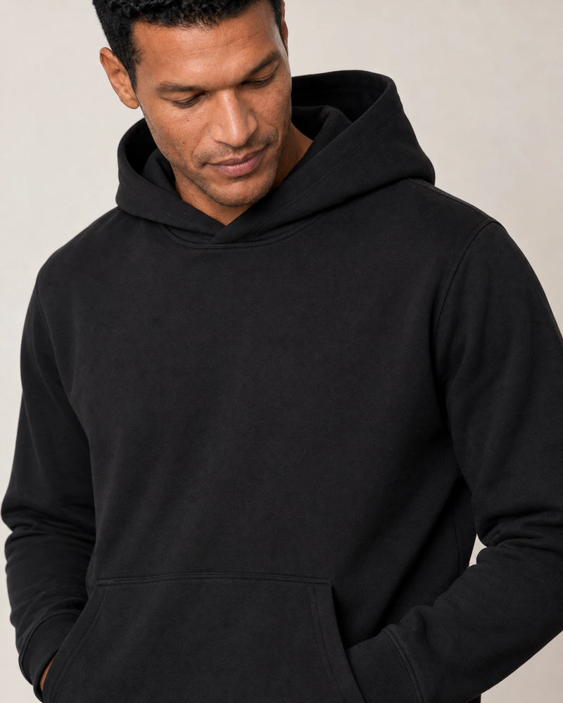 Cotton Fleece Hoodie campaign 03|black