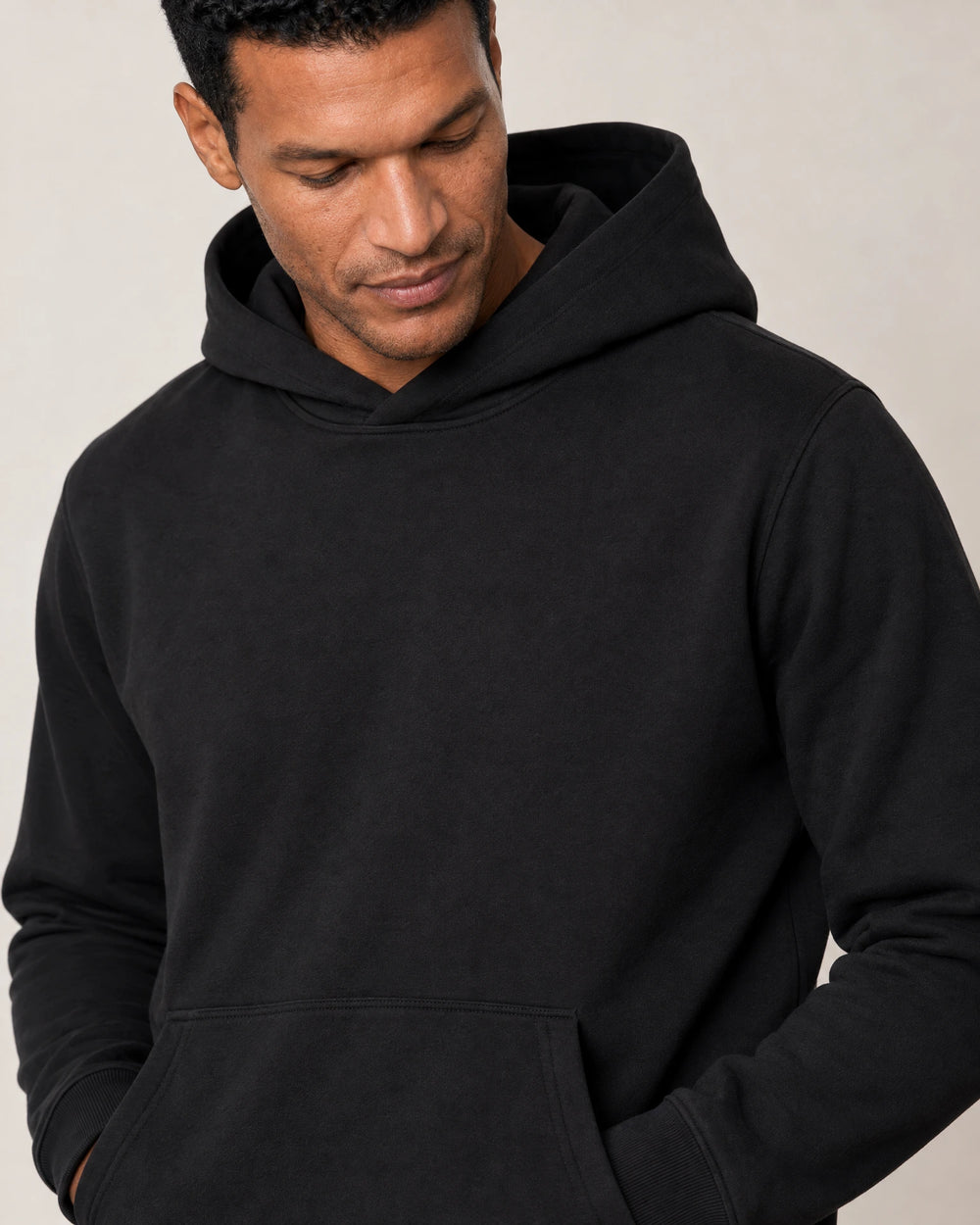 Cotton Fleece Hoodie campaign 03|black