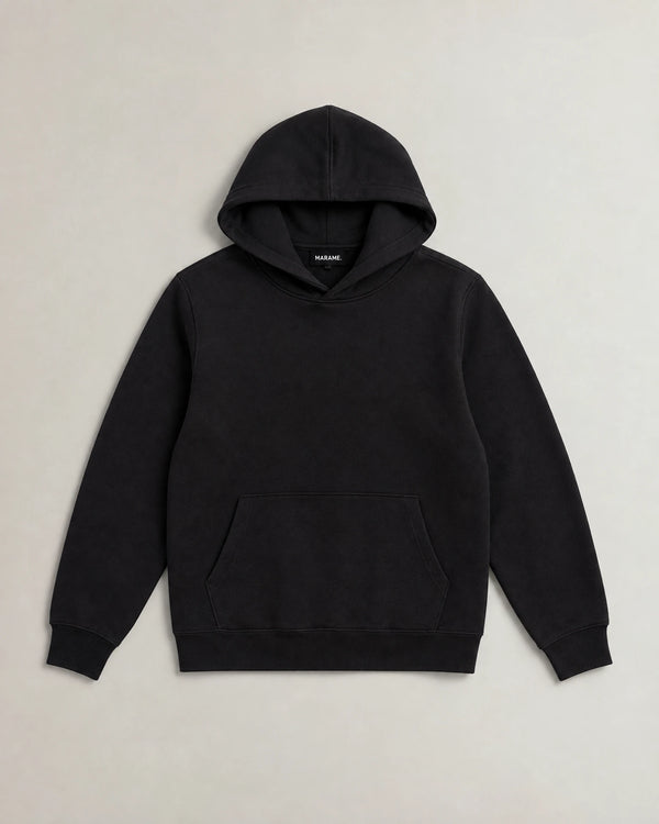 Cotton Fleece Hoodie campaign 09|black
