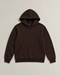 Cotton Fleece Hoodie campaign 09|smoked brown
