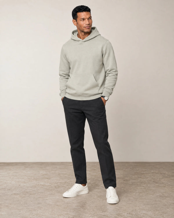 Cotton Fleece Hoodie campaign 02|wolf green