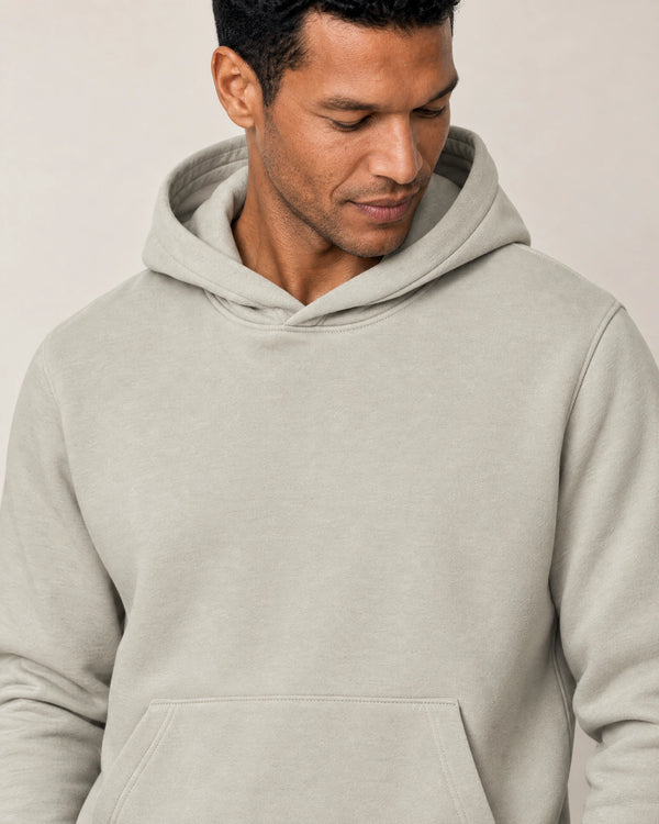 Cotton Fleece Hoodie campaign 03|wolf green