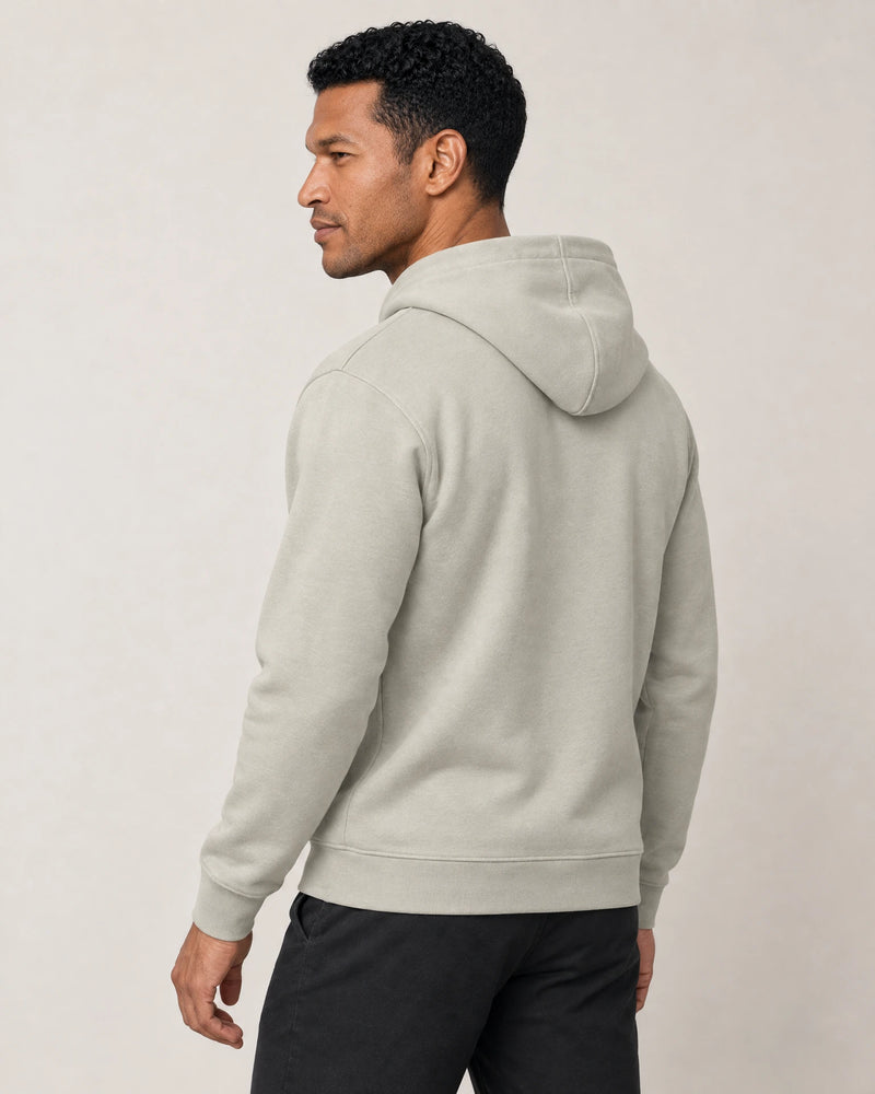 Cotton Fleece Hoodie campaign 04|wolf green