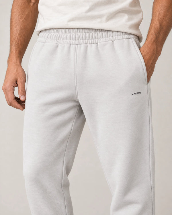 Cotton Fleece Joggers campaign 03|ash white