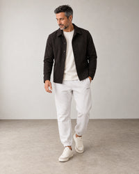 Cotton Fleece Joggers campaign 06|ash white