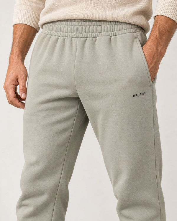 Cotton Fleece Joggers campaign 03|wolf green