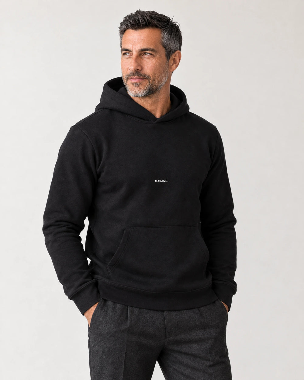 Cotton Fleece Logo Hoodie campaign 01|Black