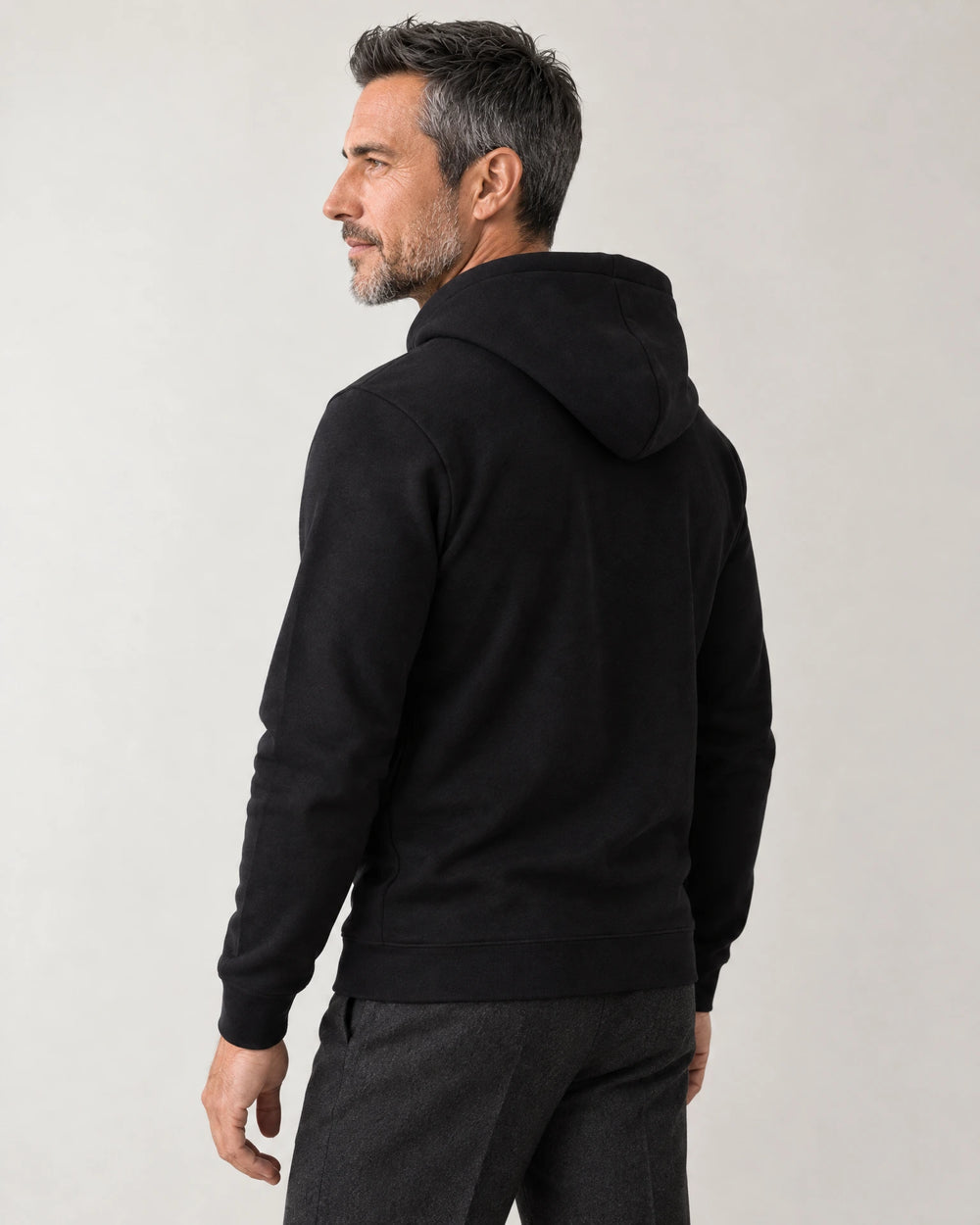Cotton Fleece Logo Hoodie campaign 04|Black