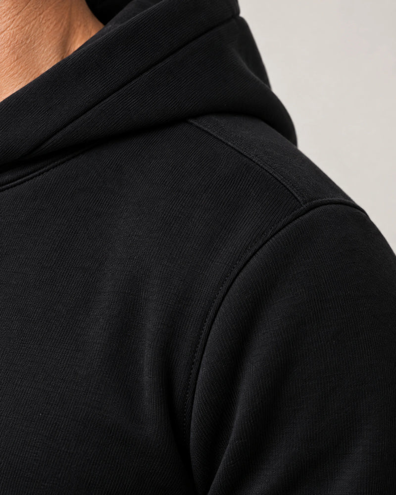 Cotton Fleece Logo Hoodie campaign 08|Black