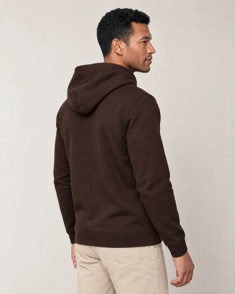 Cotton Fleece Logo Hoodie campaign 04|Smoked Brown