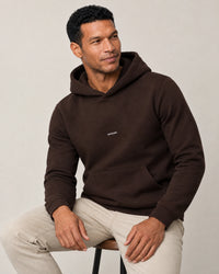 Cotton Fleece Logo Hoodie campaign 07|Smoked Brown