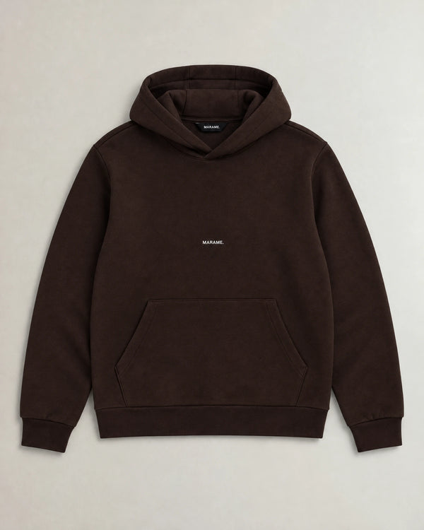 Cotton Fleece Logo Hoodie campaign 09|Smoked Brown