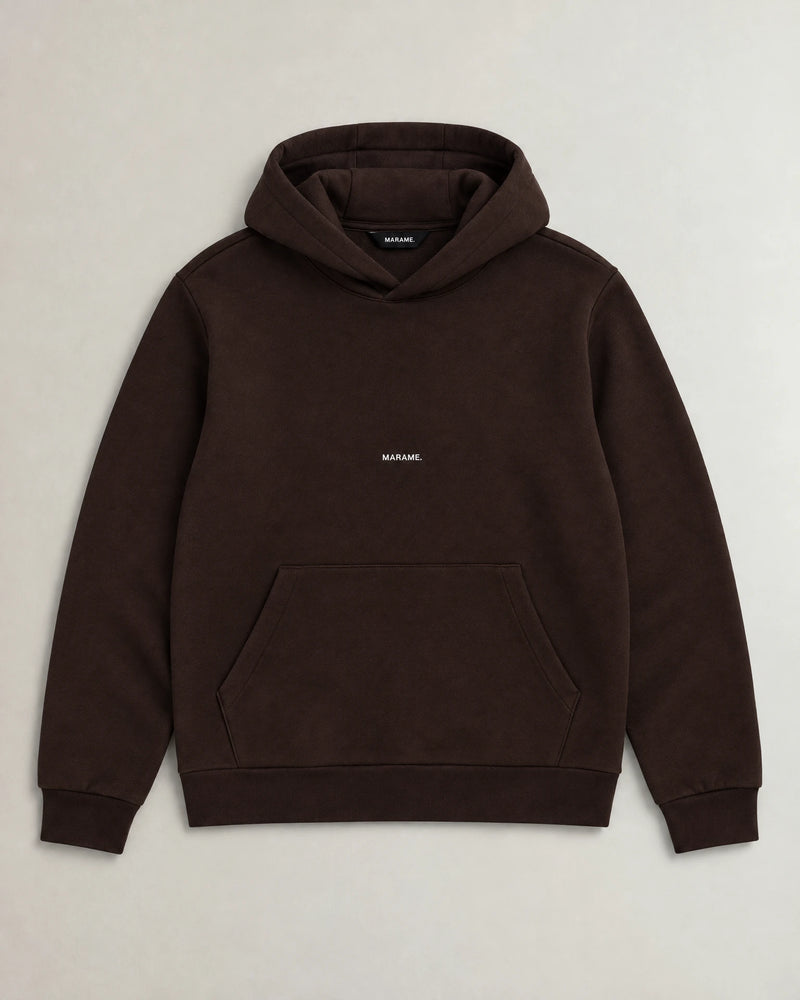 Cotton Fleece Logo Hoodie campaign 09|Smoked Brown