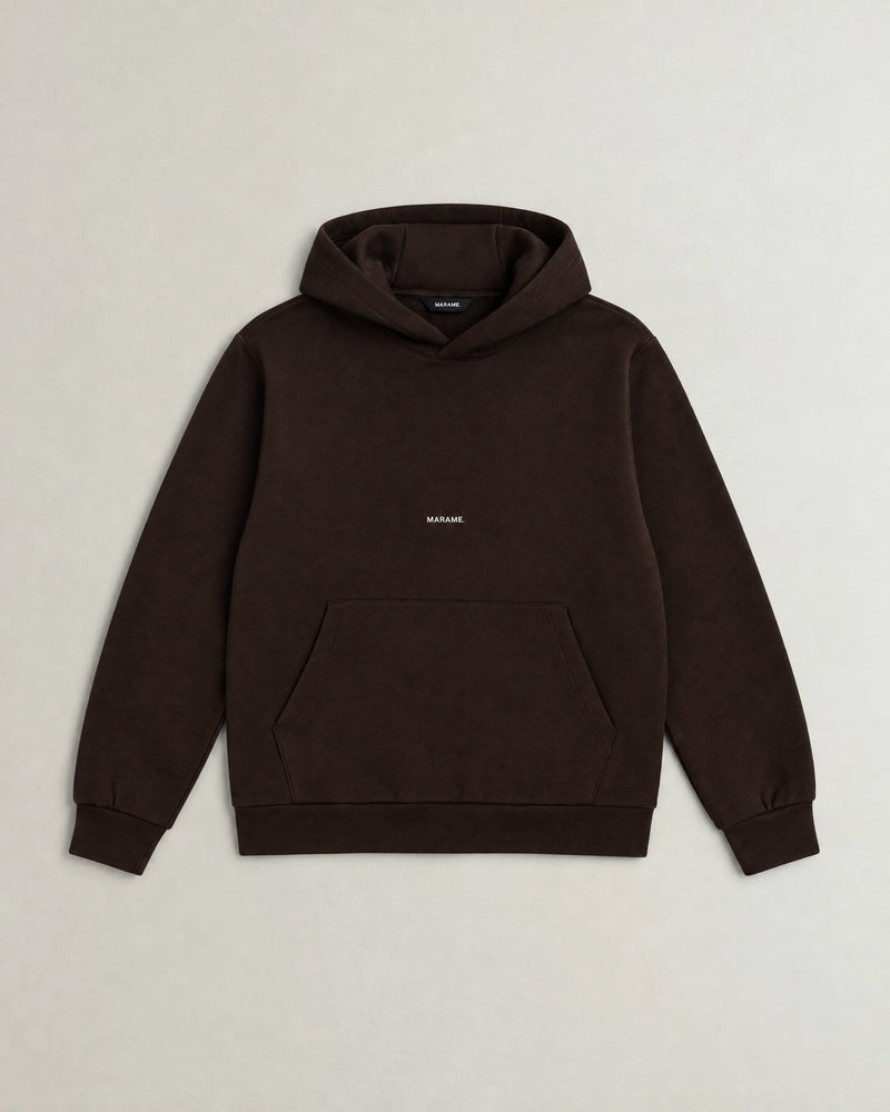 Cotton Fleece Logo Hoodie campaign 09|smoked brown
