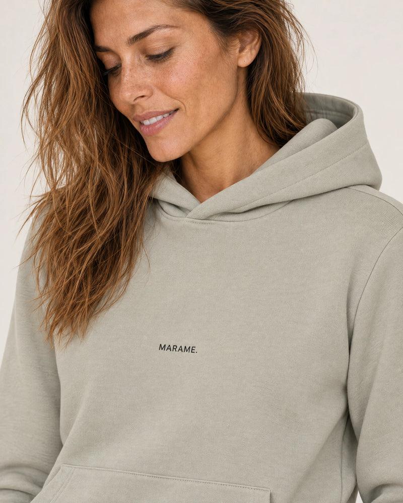 Cotton Fleece Logo Hoodie campaign 03|wolf green