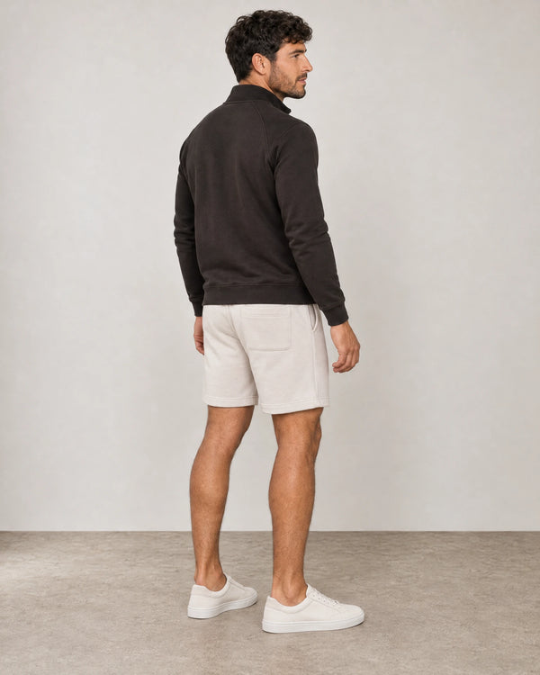 Cotton Fleece Lounge Shorts campaign 04|ash white