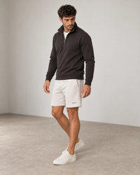 Cotton Fleece Lounge Shorts campaign 06|ash white