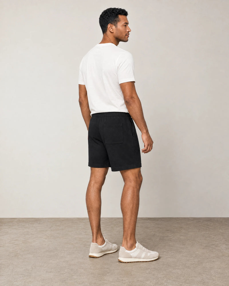 Cotton Fleece Lounge Shorts campaign 04|black