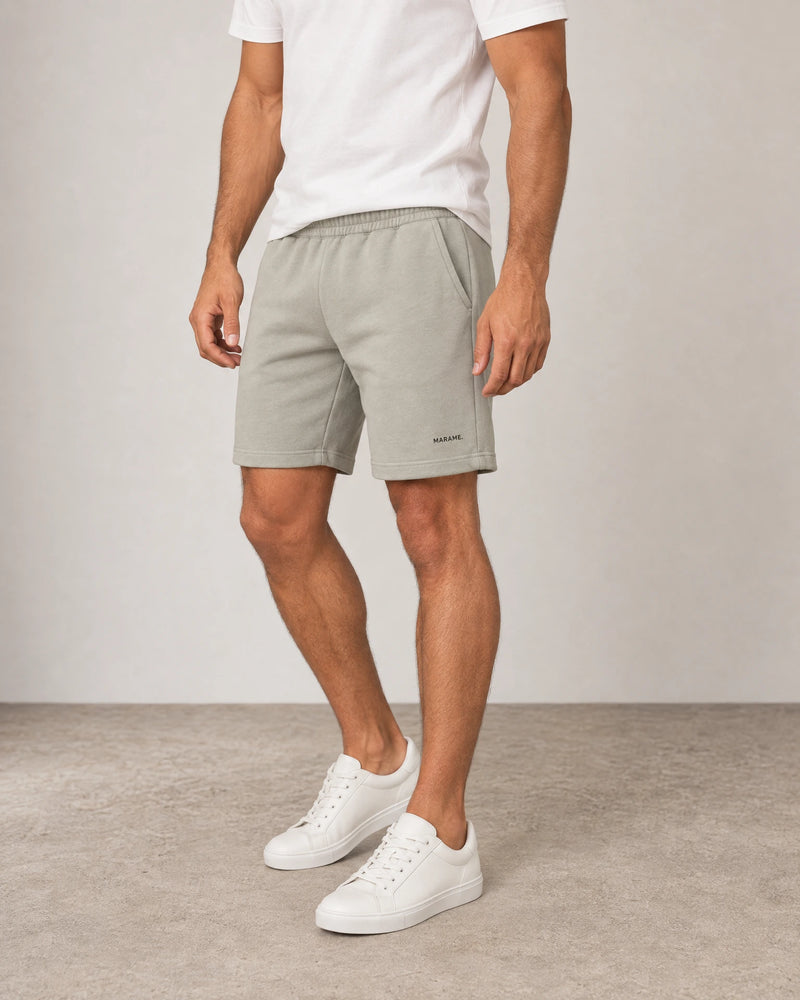 Cotton Fleece Lounge Shorts campaign 01|wolf green