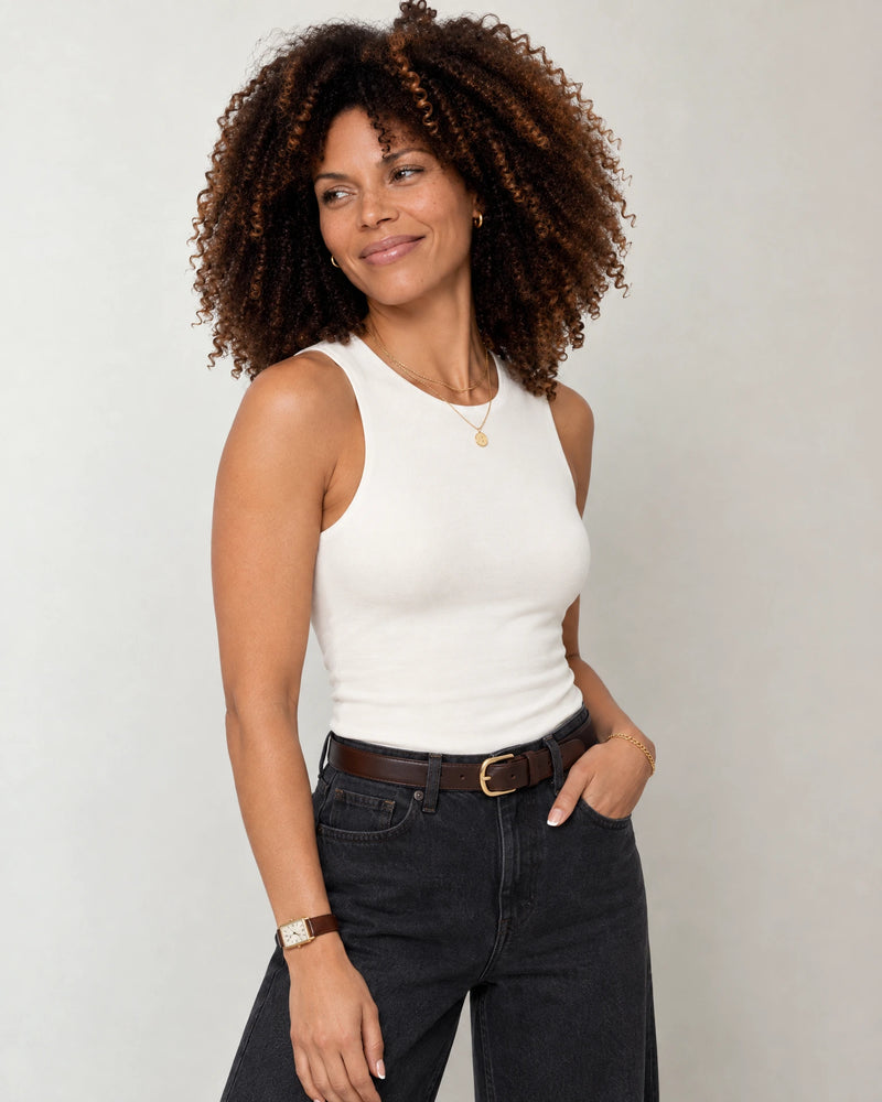 Double Layer Fitted Vest campaign 05|white