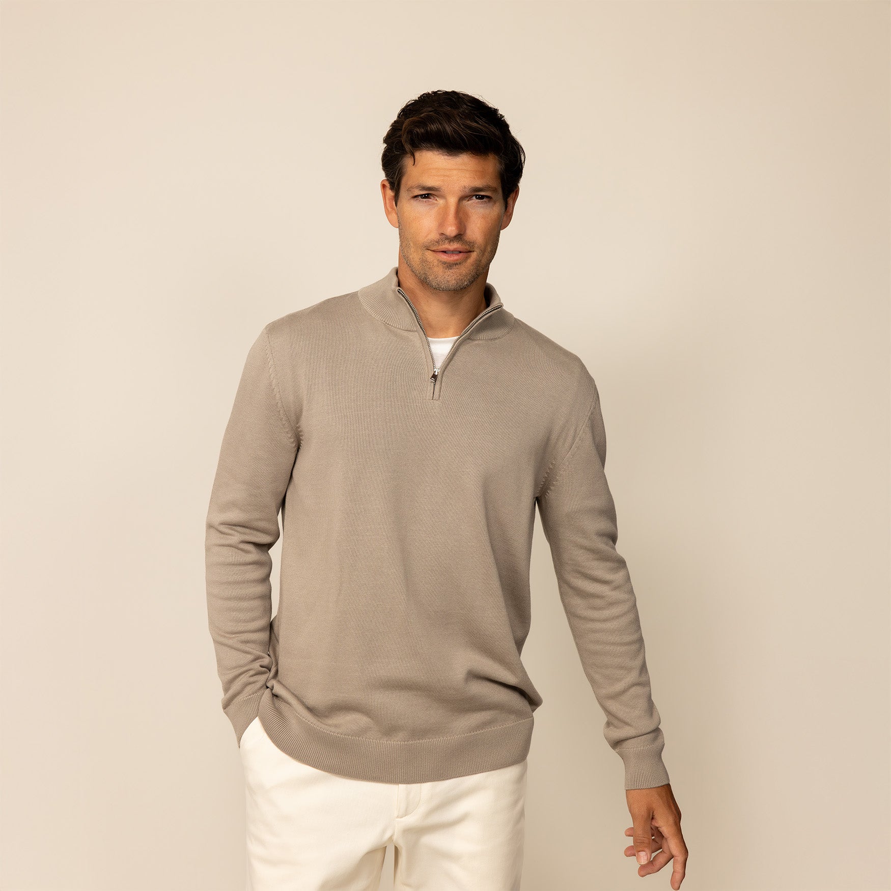 Fine Knit Half Zip Jumper
