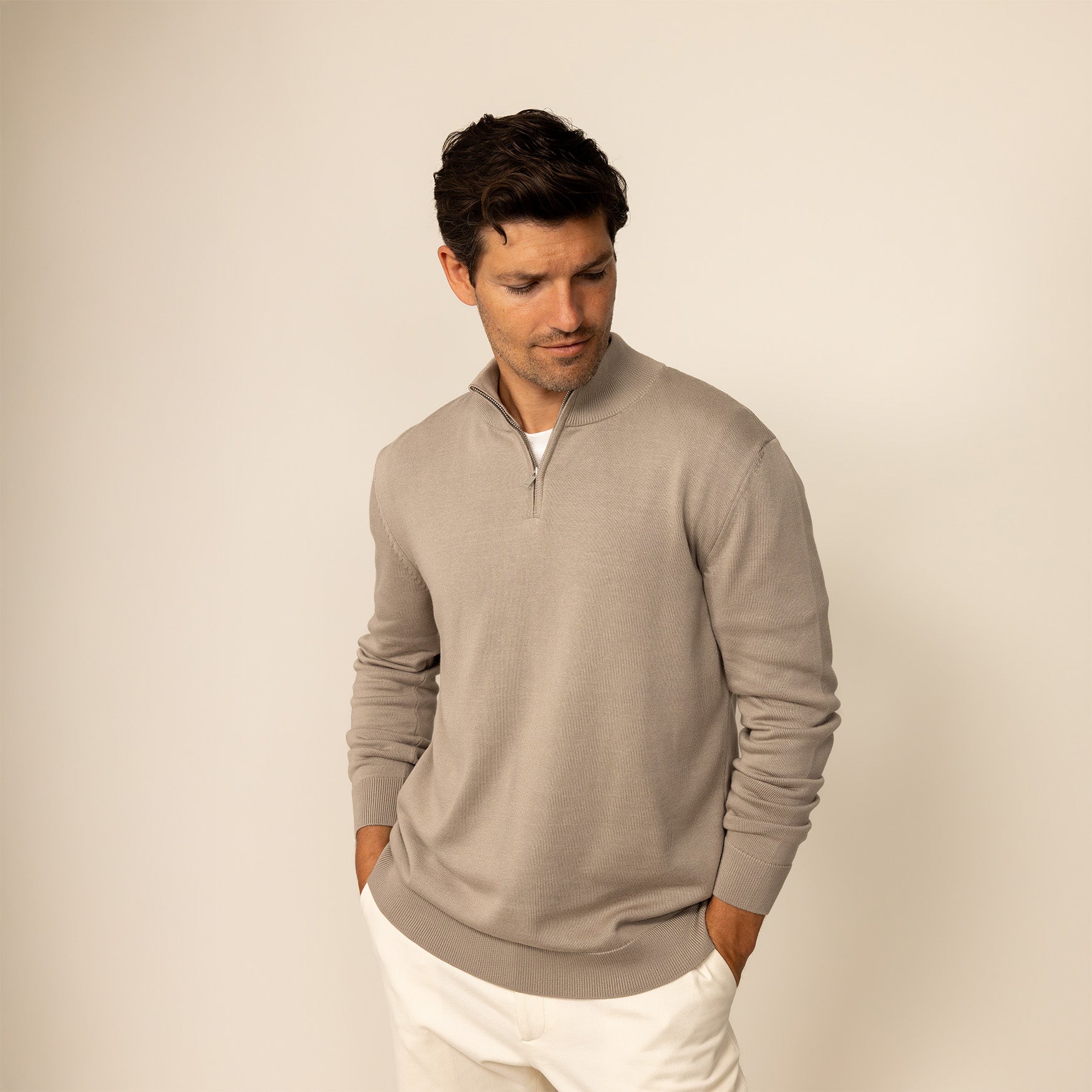 Fine Knit Half Zip Jumper