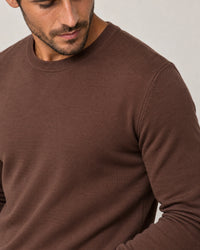 Italian Fine Knit Crew campaign 03|conker brown